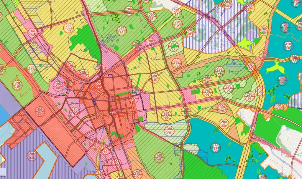 居住誘導区域のマップ
