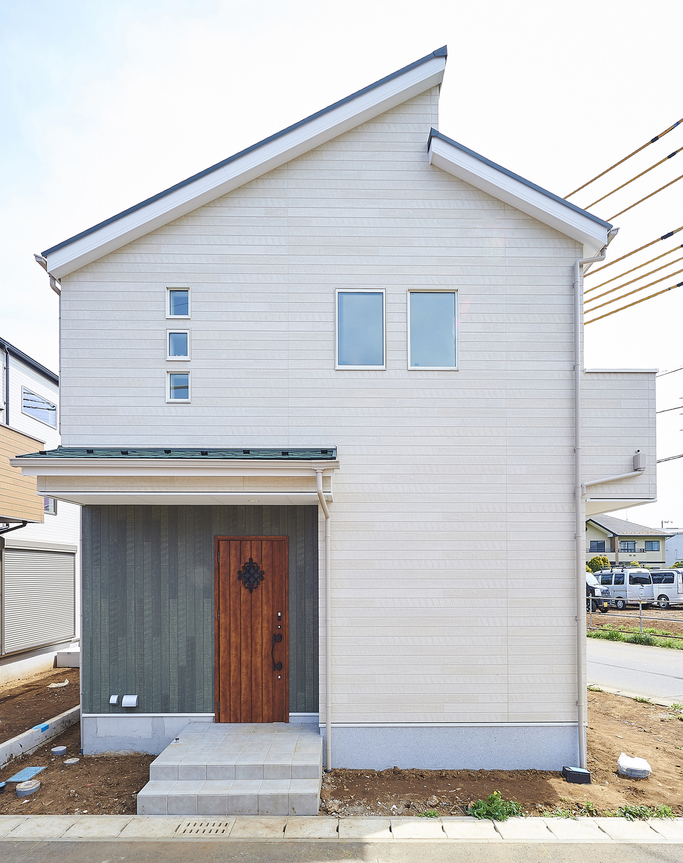 玄関ドアがおしゃれな注文住宅の外観