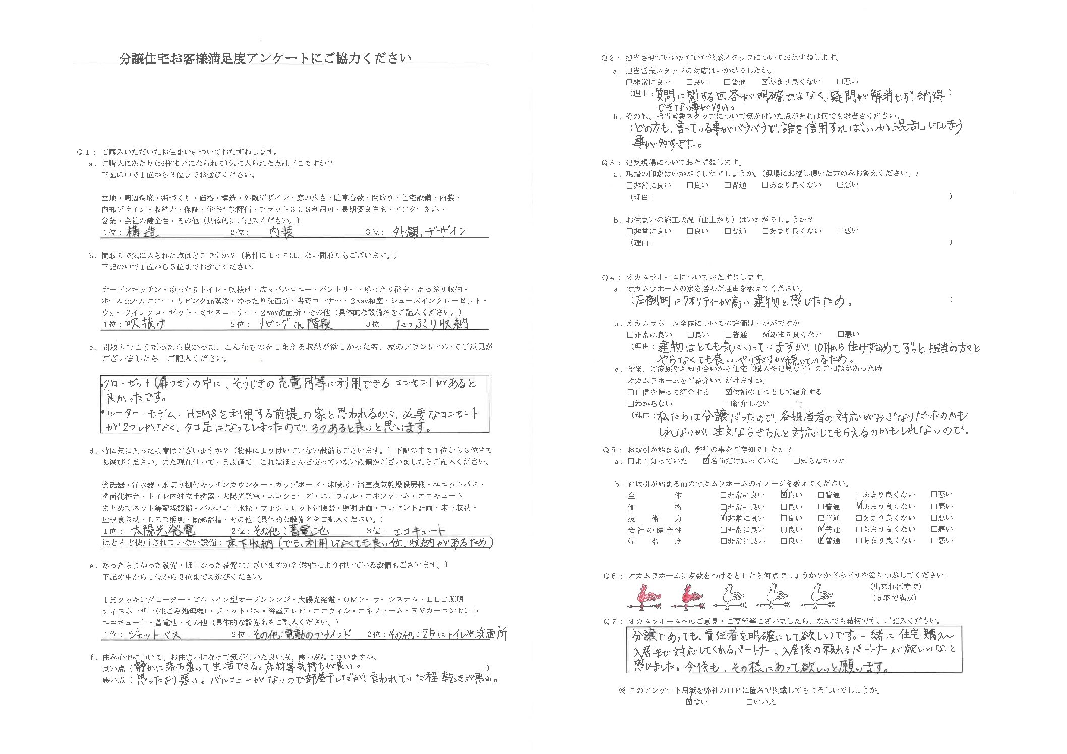 お客様の声アンケート105