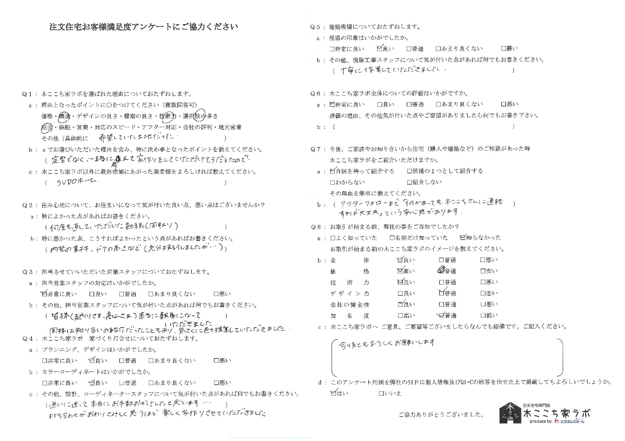 お客様の声アンケート99