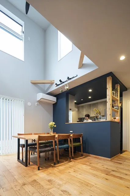 カフェ風の注文住宅内装実例（キッチン）